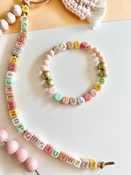 Schulkind-Armband in Pastell & Gold