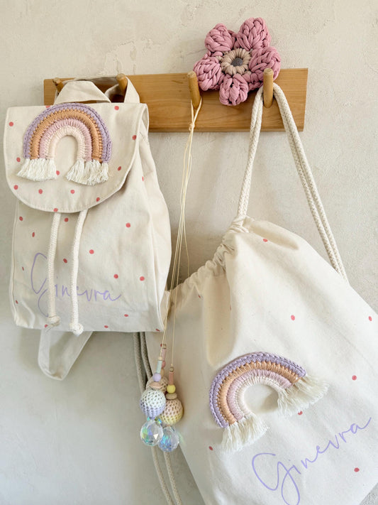 Regenbogen-Rucksack & Turnbeutel – einzeln oder Set