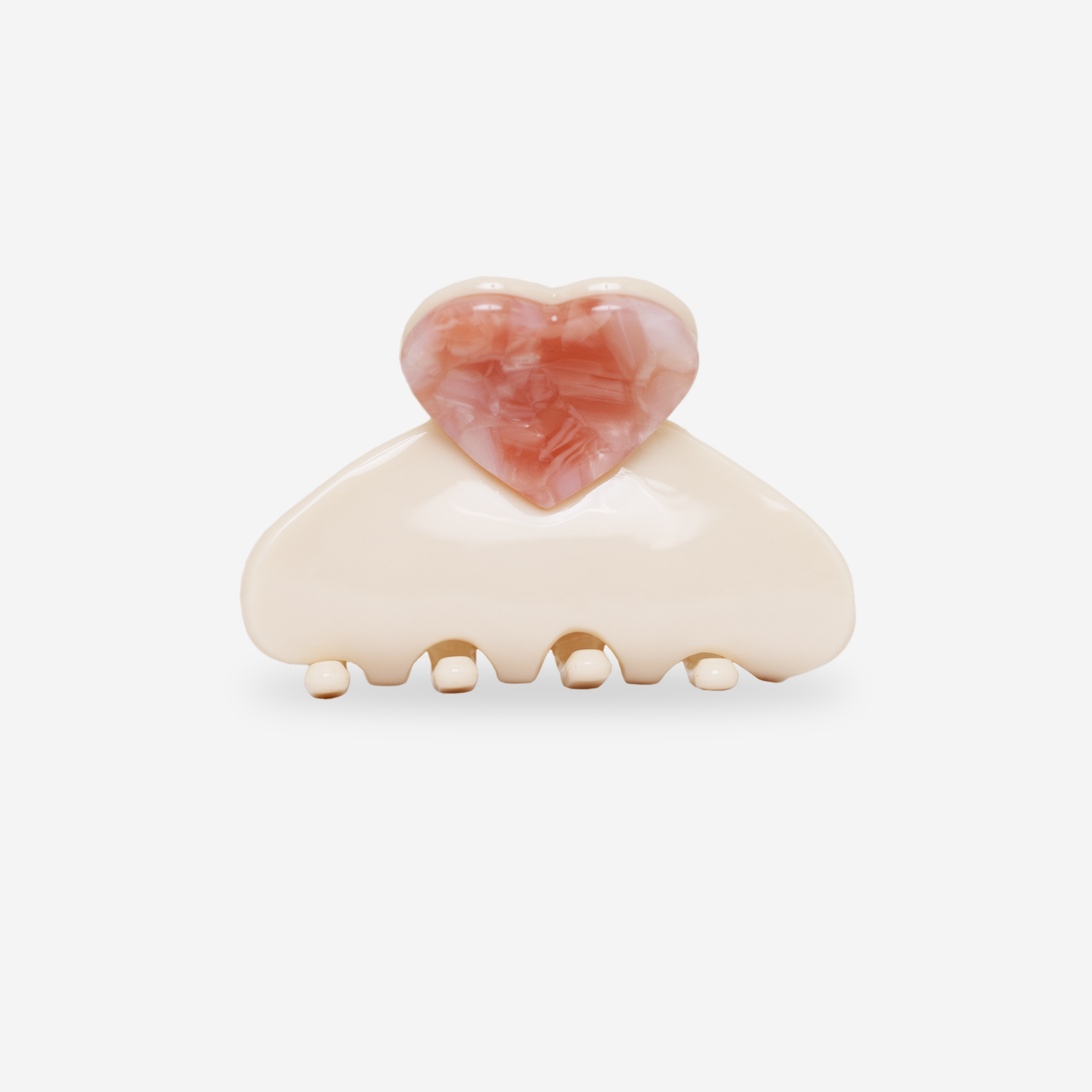 Sasstie Luv Haarklammer Blush beige rosa mit Herz aus Celluloseacetat