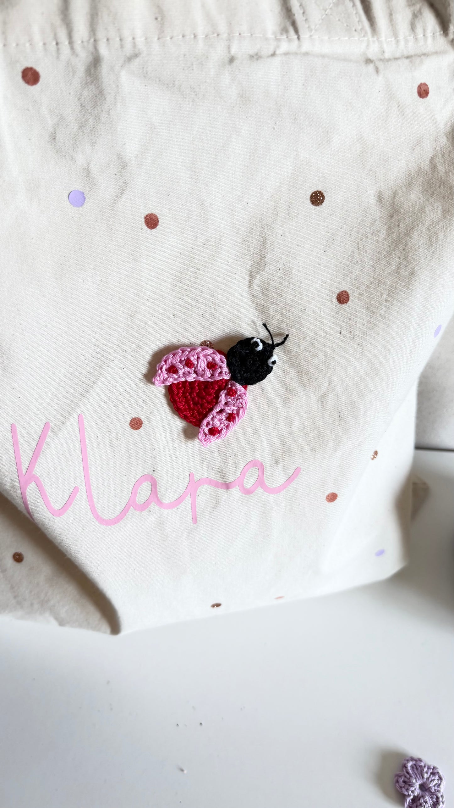 Personalisierter Wechselkleidungsbeutel Marienkäfer