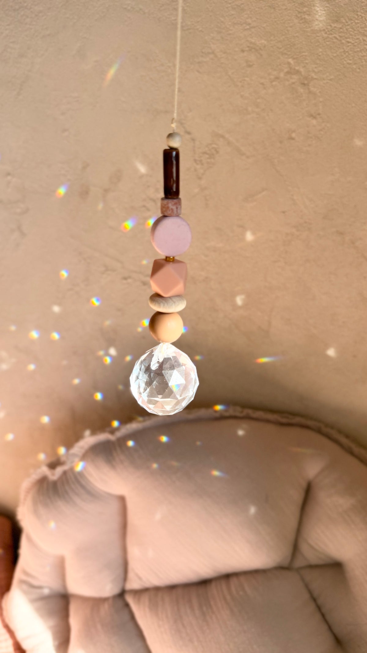 Suncatcher Rosenholz – Rosé, Mauve & Braun