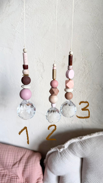 Suncatcher Rosenholz – Rosé, Mauve & Braun