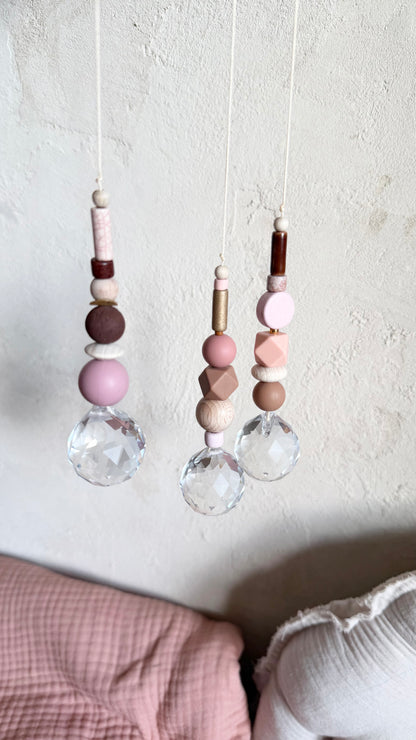 Suncatcher Rosenholz – Rosé, Mauve & Braun