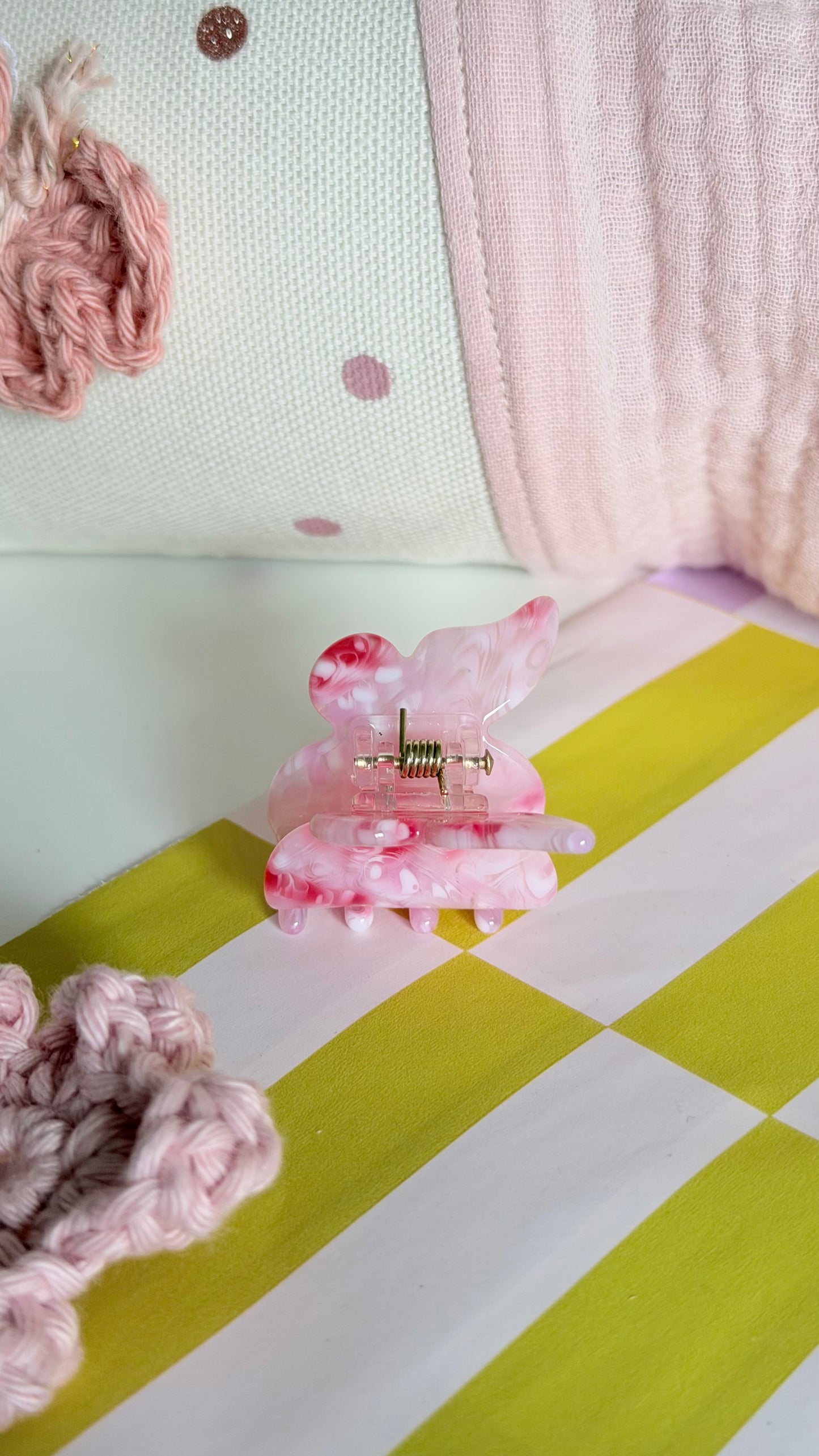Sasstie Schmetterling Haarklammer – Rosa