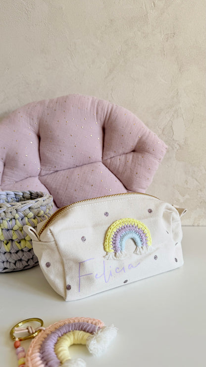 Regenbogen-Schlampermäppchen in Flieder & Pastell