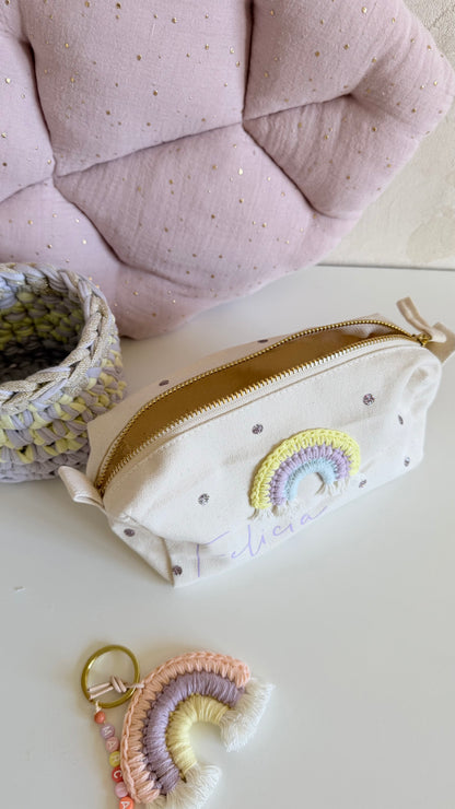Regenbogen-Schlampermäppchen in Flieder & Pastell