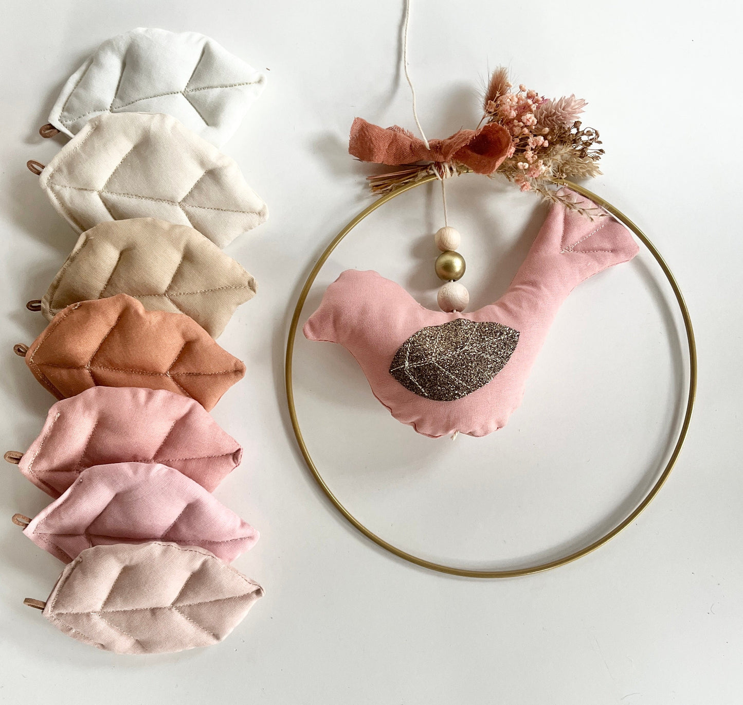 Baumwoll-Stoffblatt Rosa & Beere – DIY