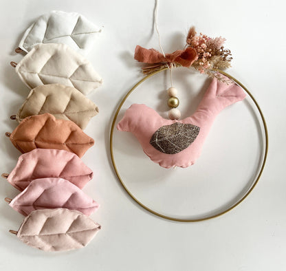 Baumwoll-Stoffblatt Rosa & Beere – DIY