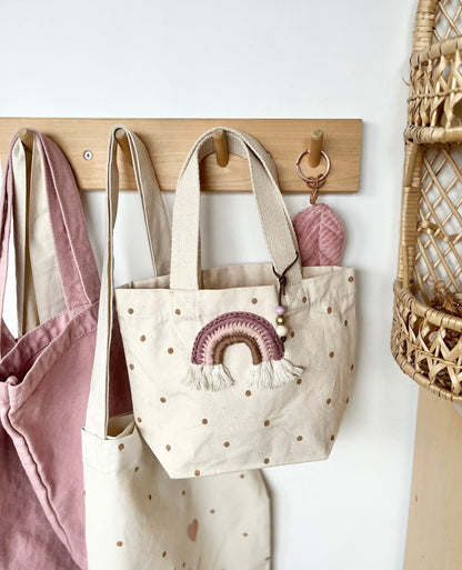 Mini-Shopper in Violett, Rosé & Braun