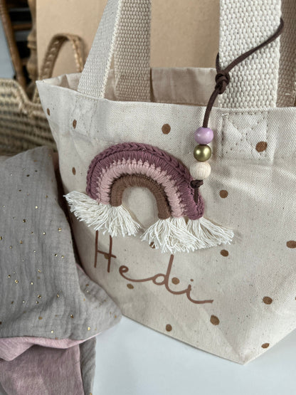 Mini-Shopper in Violett, Rosé & Braun