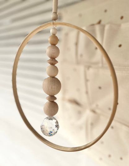 Bambusring-Suncatcher in Naturtönen