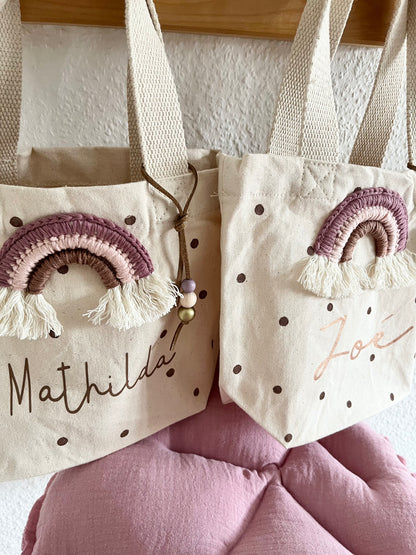 Mini-Shopper in Violett, Rosé & Braun