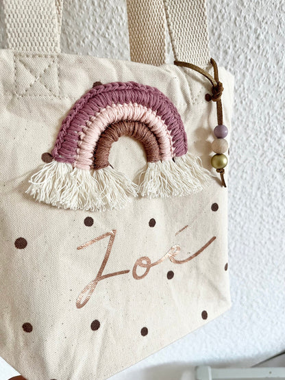 Mini-Shopper in Violett, Rosé & Braun