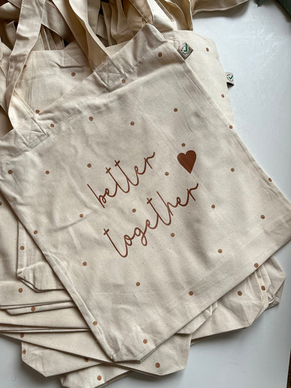 Stofftasche mit Name & Kupferpunkten