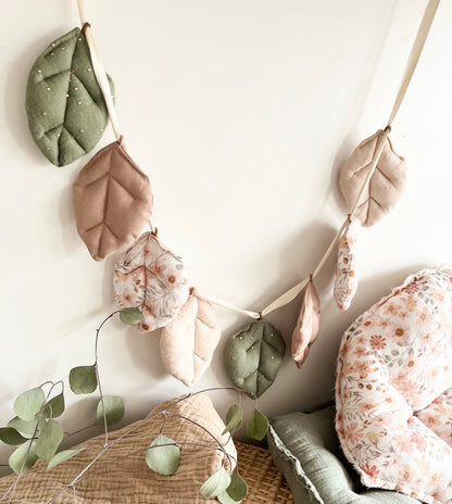 Blättergirlande in Grün, Nude & Taupe – 1,60 m