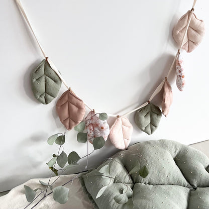 Blättergirlande in Grün, Nude & Taupe – 1,60 m