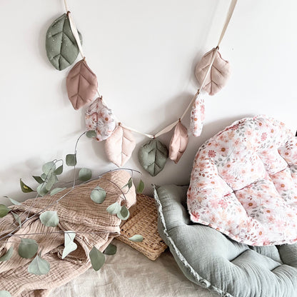 Blättergirlande in Grün, Nude & Taupe – 1,60 m