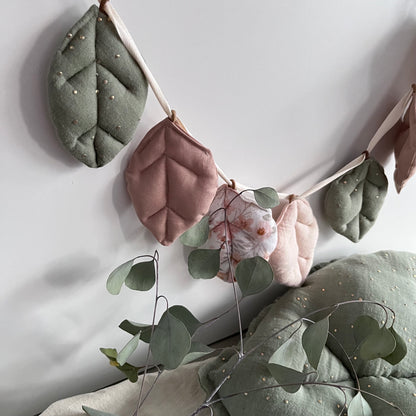 Blättergirlande in Grün, Nude & Taupe – 1,60 m