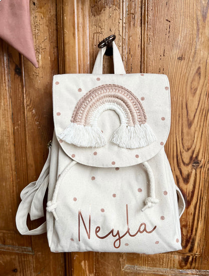 Regenbogen-Kinderrucksack in Rosé & Flieder