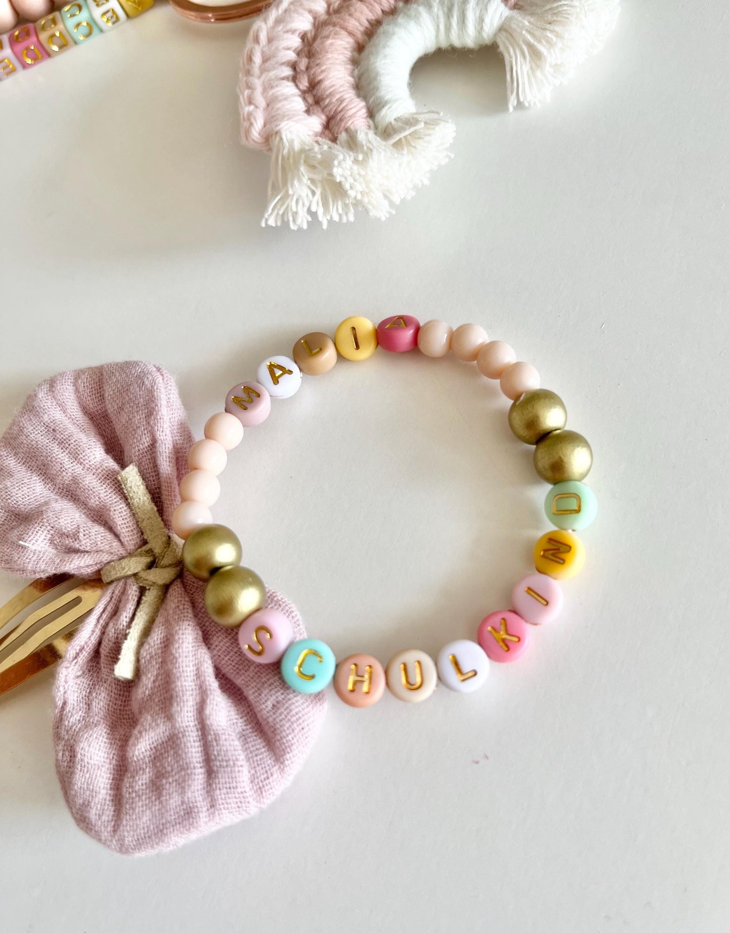 Schulkind-Armband in Pastell & Gold