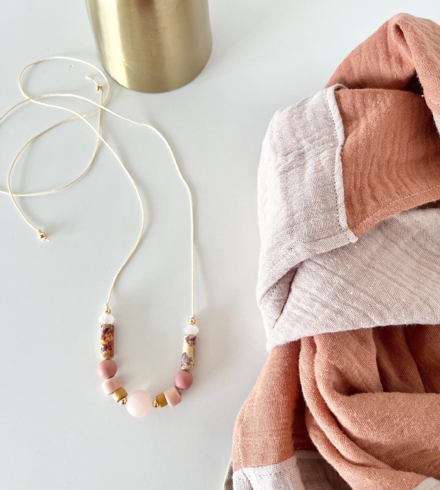 Perlenkette Calm Rosé mit Rosenquarz