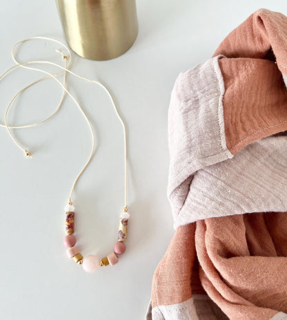 Perlenkette Calm Rosé mit Rosenquarz