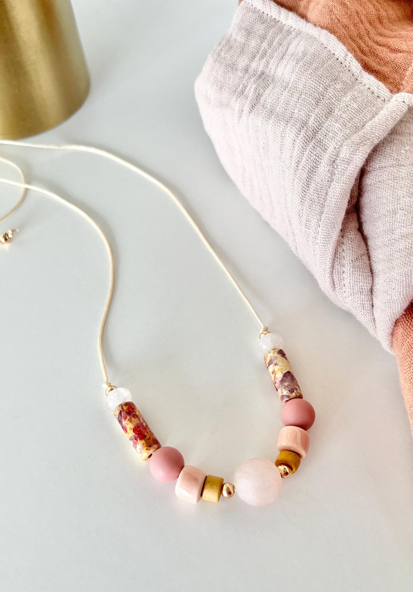 Perlenkette Calm Rosé mit Rosenquarz