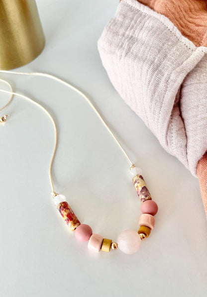 Perlenkette Calm Rosé mit Rosenquarz