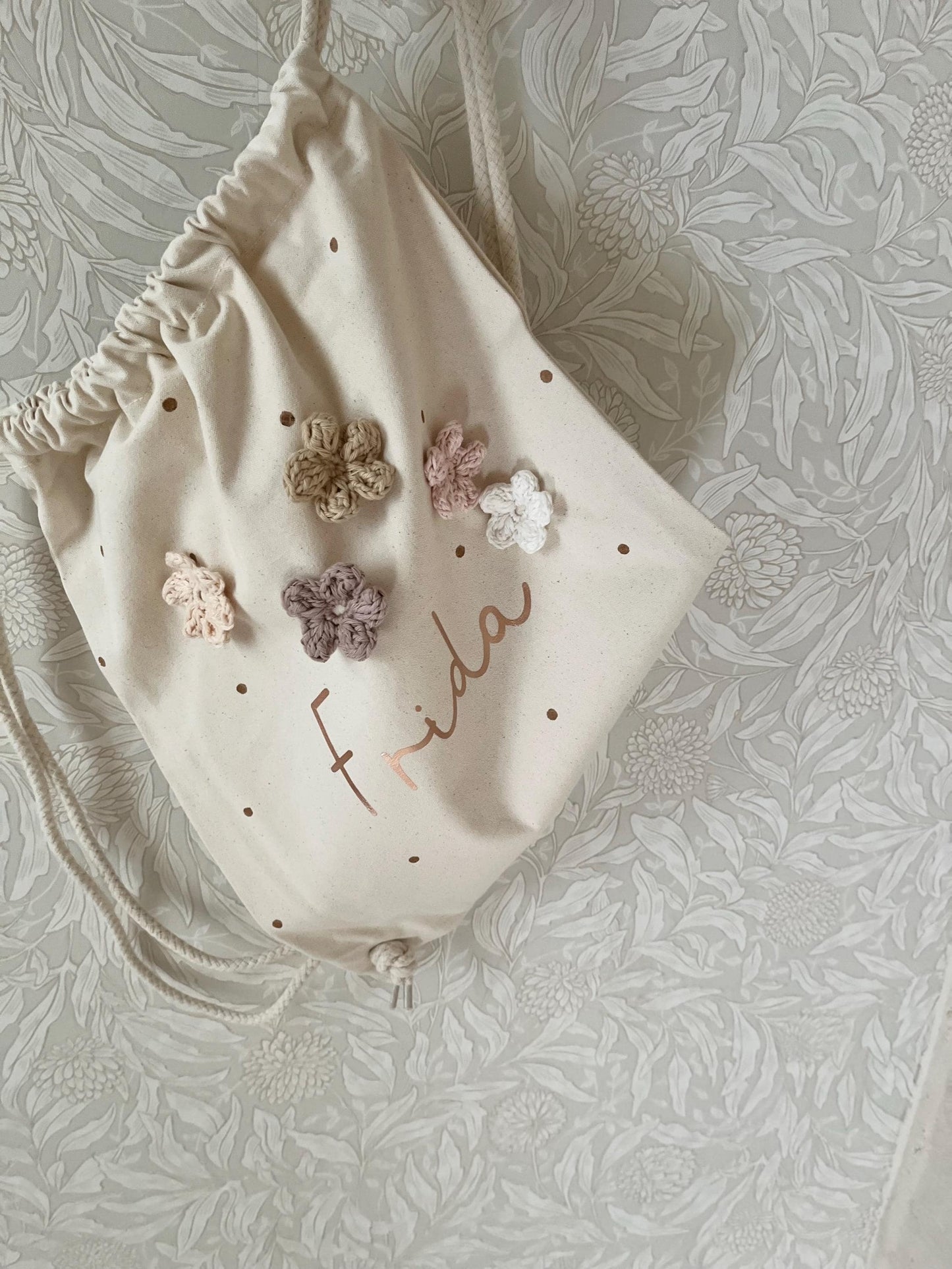Blüten-Turnbeutel mit Name