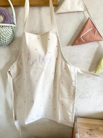 Personalisierte Kinderschürze in Apricot