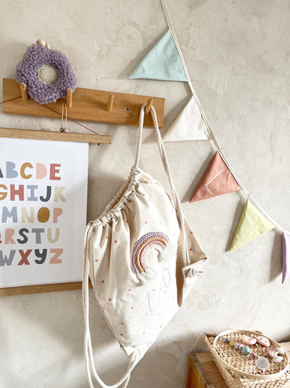 Regenbogen-Rucksack & Turnbeutel – einzeln oder Set
