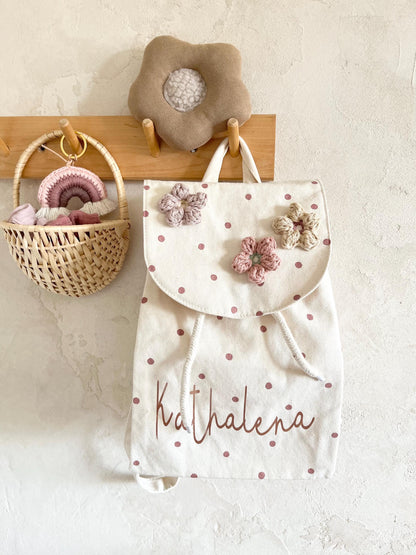 Blüten-Kinderrucksack – optional personalisiert