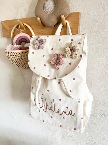 Blüten-Kinderrucksack – optional personalisiert
