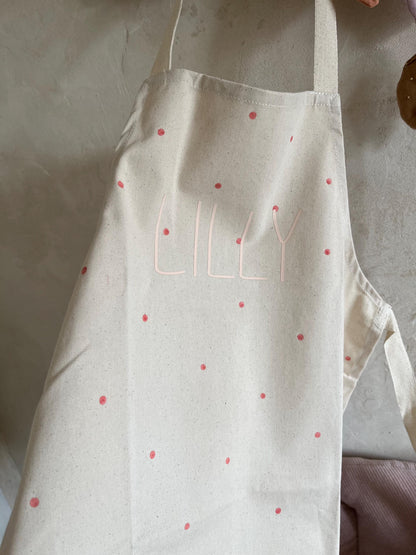 Personalisierte Kinderschürze in Apricot
