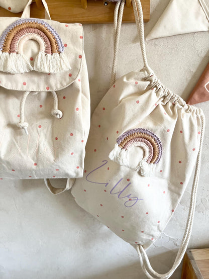 Regenbogen-Rucksack & Turnbeutel – einzeln oder Set