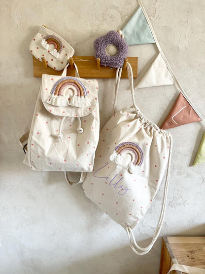 Regenbogen-Rucksack & Turnbeutel – einzeln oder Set