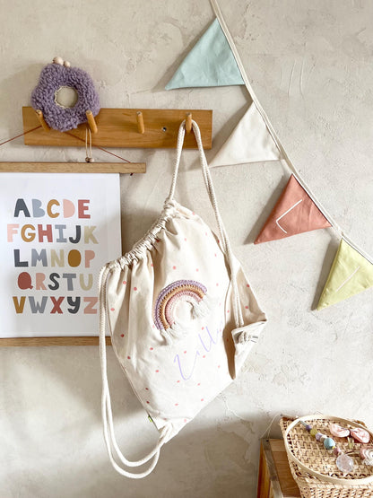 Regenbogen-Rucksack & Turnbeutel – einzeln oder Set