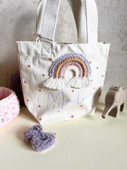 Mini-Shopper in Flieder & Apricot
