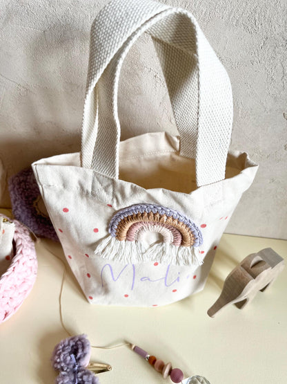 Mini-Shopper in Flieder & Apricot