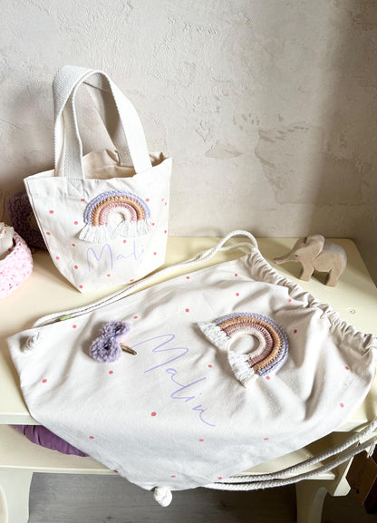 Mini-Shopper in Flieder & Apricot