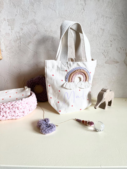 Mini-Shopper in Flieder & Apricot