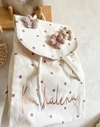 Blüten-Kinderrucksack – optional personalisiert