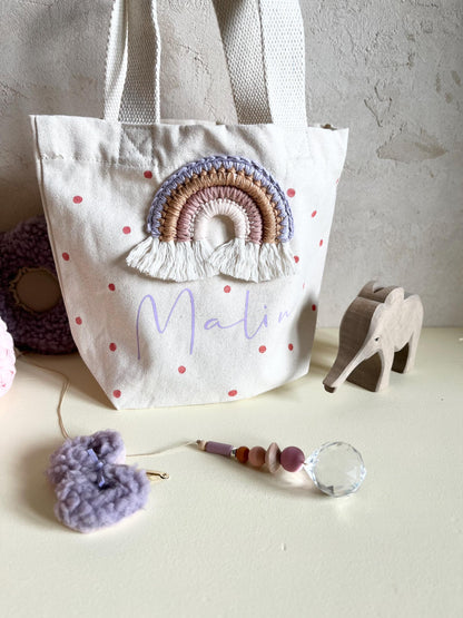 Mini-Shopper in Flieder & Apricot