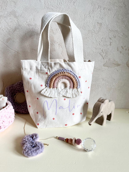Mini-Shopper in Flieder & Apricot