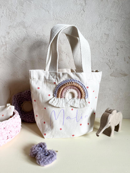 Mini-Shopper in Flieder & Apricot