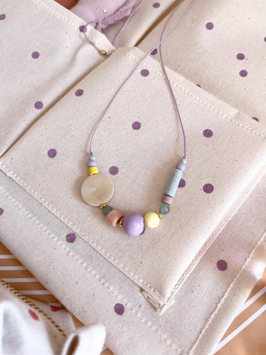 Pastell-Perlenkette mit Jade & Gold-Filled-Details