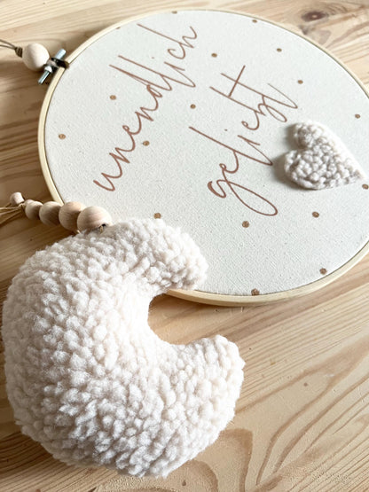Stickrahmen mit Herz – Name oder Spruch