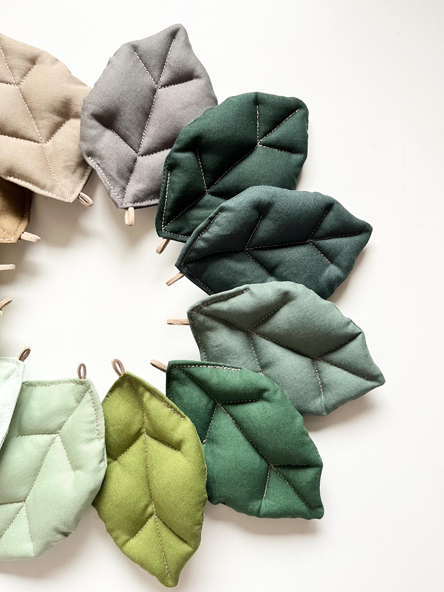 Baumwoll-Stoffblatt Natur & Grün – DIY