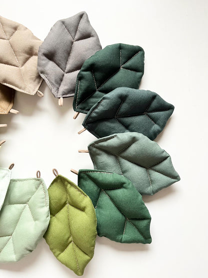 Baumwoll-Stoffblatt Natur & Grün – DIY