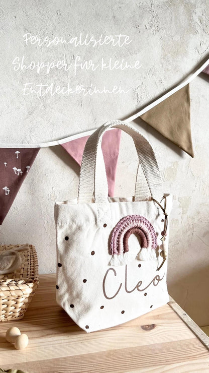 Mini-Shopper in Violett, Rosé & Braun